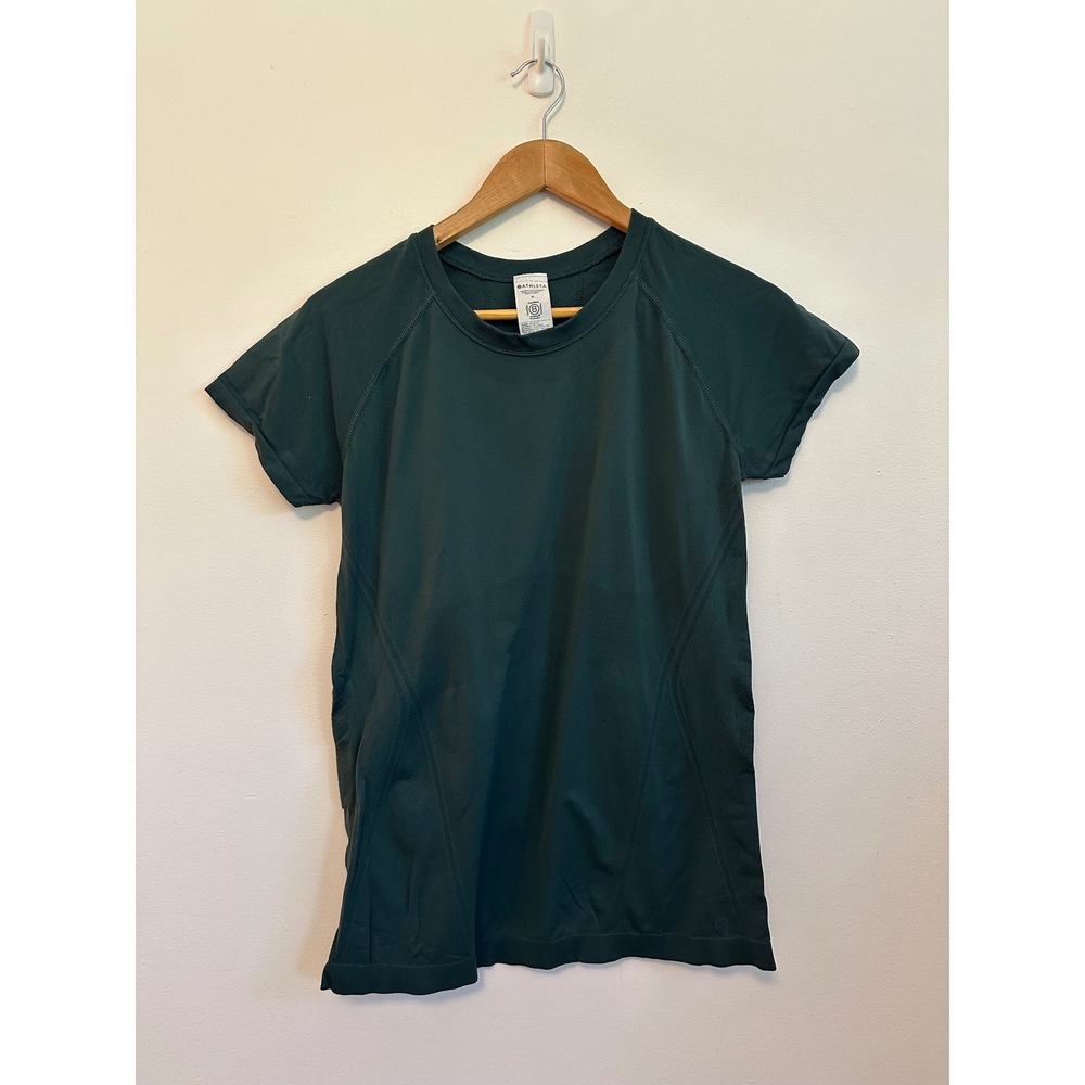 Athleta Momentum Seamless Short Sleeve Tee in Forest Green | Size Medium